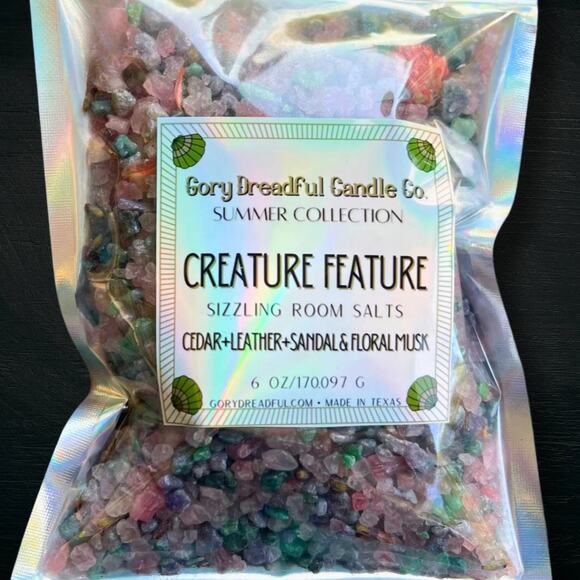 Creature Feature Sizzling Room Salt: Cedar Leather Sandal Floral Musk Scent - Picture 6 of 11